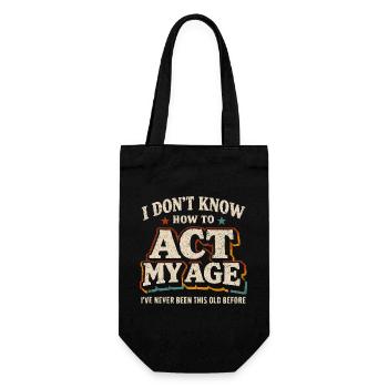 Vintage Retro Age Birthday Humor - Gift Bag for Bottles - black - Front
