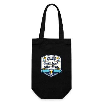 Gamer-Level Kaffee Fokus Patch - Geschenkbeutel für Flaschen - Schwarz - Vorne