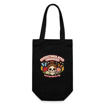 Overstimulated Unhinged Skull Patch Geschenk - Geschenkbeutel für Flaschen - Schwarz - Vorne