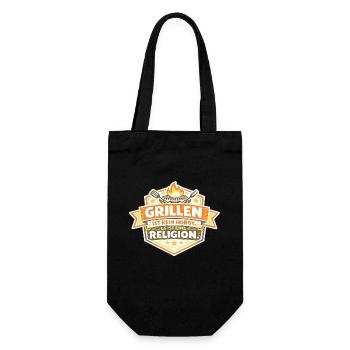 Barbecuing is not a hobby - Gift Bag for Bottles - black - Front