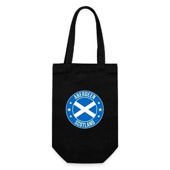 Aberdeen Scotland Circular Flag Emblem - Gift Bag for Bottles - black - Front