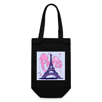 Graffiti de Paris à la tour Eiffel - Flying Gum - Sac à bouteille - noir - Devant
