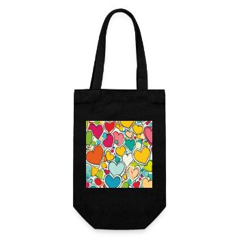 Herz als Aquarell - Geschenkbeutel für Flaschen - Schwarz - Vorne