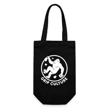 Grip Culture Gorilla: Minimalist Boulder Logo - Geschenkbeutel für Flaschen - Schwarz - Vorne