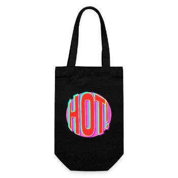 Neon Hot Retro Schriftzug - Geschenkbeutel für Flaschen - Schwarz - Vorne