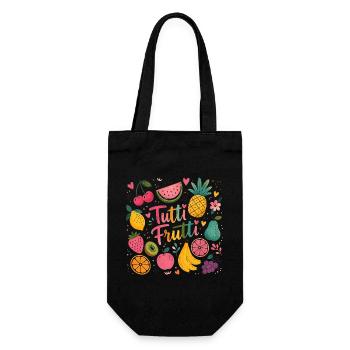 Tutti Frutti Farbexplosion - Geschenkbeutel für Flaschen - Schwarz - Vorne