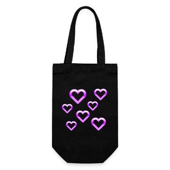 Hearts - Gift Bag for Bottles - black - Front