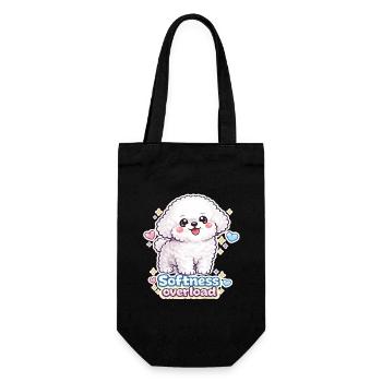 Softness Overload - Cute Bichon Dog Design - Geschenkbeutel für Flaschen - Schwarz - Vorne
