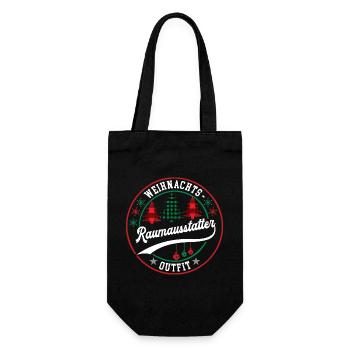 Weihnachten Raumausstatter Raumausstattung XMAS - Geschenkbeutel für Flaschen - Schwarz - Vorne