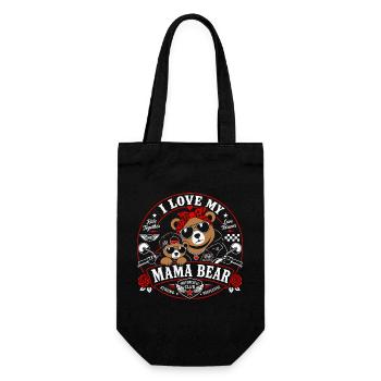 I Love My Mama Bear Style Biker Vintage - Sac à bouteille - noir - Devant