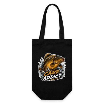 Carp Addict Mirror Carp Fishing Design - Gift Bag for Bottles - black - Front