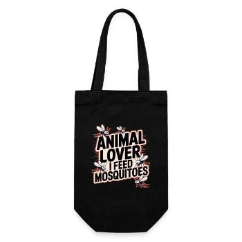 Animal Lover I Feed Mosquitoes - Lustige Mücken  - Geschenkbeutel für Flaschen - Schwarz - Vorne