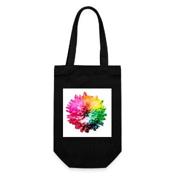 Regenbogen Blüte Explosion - Geschenkbeutel für Flaschen - Schwarz - Vorne