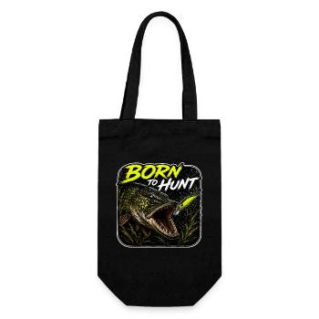 Born To Hunt Hechtfischerei-Design - Geschenkbeutel für Flaschen - Schwarz - Vorne