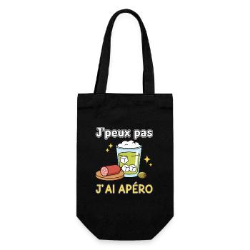J’ai Apéro – Humour festif - Sac à bouteille - noir - Devant