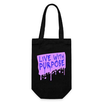 Live With Purpose Motivation Sinn Mindset Spruch - Geschenkbeutel für Flaschen - Schwarz - Vorne