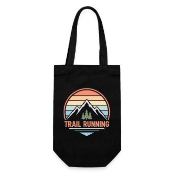 Trail Running Pastel Mountain Sunset - Gift Bag for Bottles - black - Front