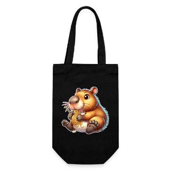 Pâtes à capybara - Sac à bouteille - noir - Devant
