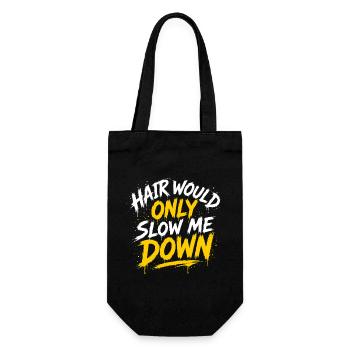 Les cheveux ne feraient que me ralentir - humour déchauve - Sac à bouteille - noir - Devant