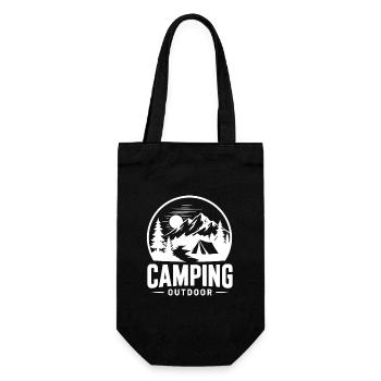 Camping Outdoor Adventure in the Mountains - Gift Bag for Bottles - black - Front