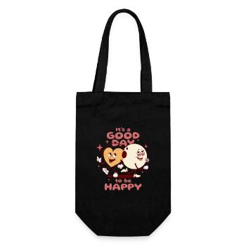 Good day to be happy - Gift Bag for Bottles - black - Front