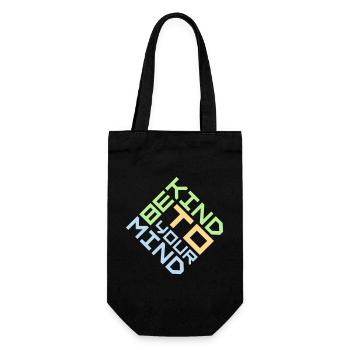 Be Kind To Your Mind Lustig Psychisch Gesund Logo - Geschenkbeutel für Flaschen - Schwarz - Vorne