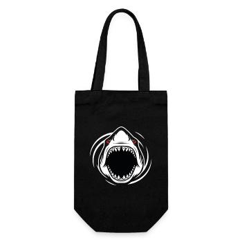 Megalodon Shark Mascot Logo Sport Fishing Gaming - Gift Bag for Bottles - black - Front