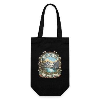 Glacier National Park USA Montana Hiking Vintage - Gift Bag for Bottles - black - Front