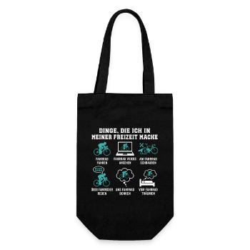 Dinge Die Ich In Meiner Freizeit Mache Fahrrad - Geschenkbeutel für Flaschen - Schwarz - Vorne