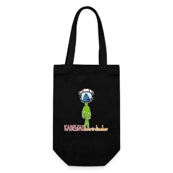 Kabeljau Alien Fisch Humor Geschenk für Angler - Geschenkbeutel für Flaschen - Schwarz - Vorne