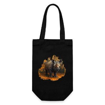 Whitemouth Rhinoceros, African Designs - Gift Bag for Bottles - black - Front