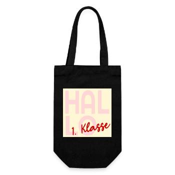 Einschulung Hallo 1. Klasse - Geschenkbeutel für Flaschen - Schwarz - Vorne