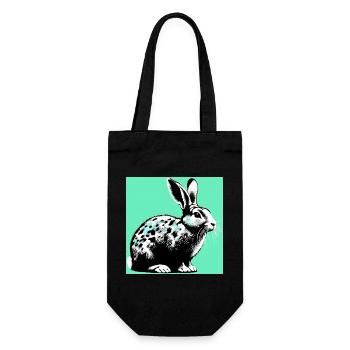 Kaninchen - Geschenkbeutel für Flaschen - Schwarz - Vorne