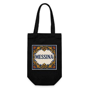 Conception de carreaux ornementaux de Messine - Sac à bouteille - noir - Devant