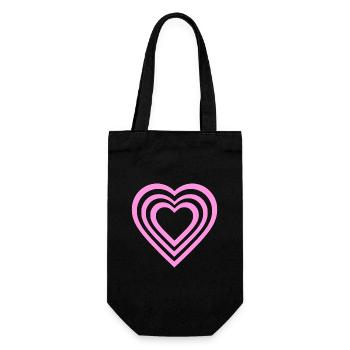 Heart - Gift Bag for Bottles - black - Front