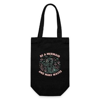 Sois une sirène et fais des vagues – süße Meerjungfrau - Sac à bouteille - noir - Devant