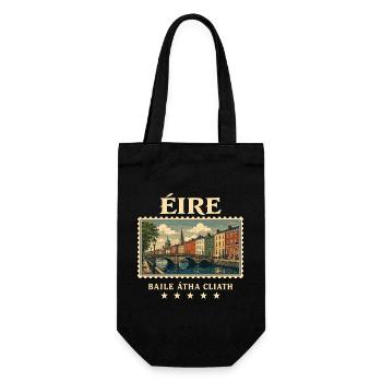 Irland Dublin Vintage Reisemarke - Geschenkbeutel für Flaschen - Schwarz - Vorne