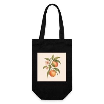 Doux comme une pêche | Design botanique vintage de pêche - Sac à bouteille - noir - Devant
