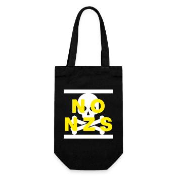 NO NZS, NEVER AGAIN, ANTI-FASCISM, NO AFD YELLOW - Gift Bag for Bottles - black - Front