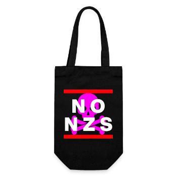 NO NZS, NEVER AGAIN, ANTI-FASCISM, NO AFD PINK - Gift Bag for Bottles - black - Front