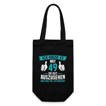 49 Jahre 49. Geburtstag Mann Frau 49 Jahre - Geschenkbeutel für Flaschen - Schwarz - Vorne