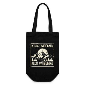 Berge Kein Empfang Beste Verbindung - Geschenkbeutel für Flaschen - Schwarz - Vorne