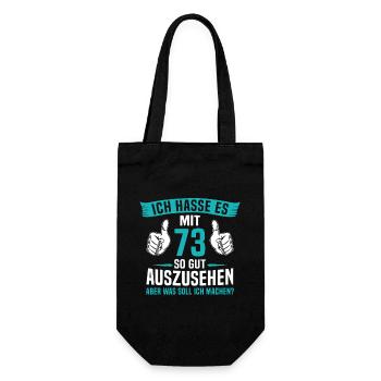 73 Jahre 73. Geburtstag Mann Frau 73 Jahre - Geschenkbeutel für Flaschen - Schwarz - Vorne