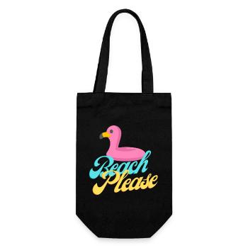 T-shirt rétro Beach Please Flamingo - Sac à bouteille - noir - Devant