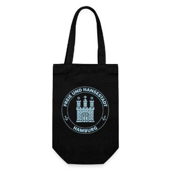 Hamburg Wappen – Freie Und Hansestadt (Sky Blue) - Geschenkbeutel für Flaschen - Schwarz - Vorne