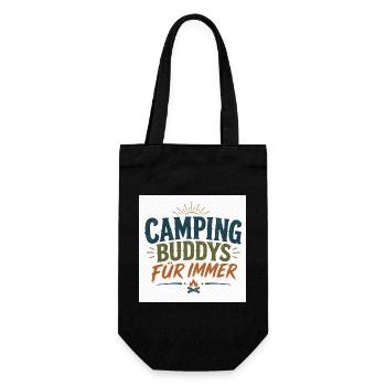 Camping Buddys Für Immer - Geschenkbeutel für Flaschen - Schwarz - Vorne