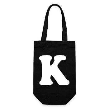 Large K Style Print | Letter K | K Logo - Gift Bag for Bottles - black - Front