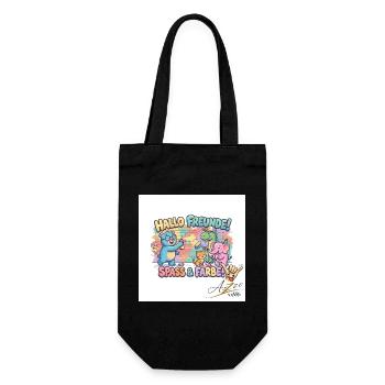 Hallo Freunde Spass und Farbe - Geschenkbeutel für Flaschen - Schwarz - Vorne