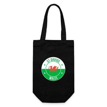 St Davids Welsh Dragon Emblem - Gift Bag for Bottles - black - Front