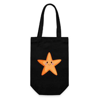 Seestern - Geschenkbeutel für Flaschen - Schwarz - Vorne